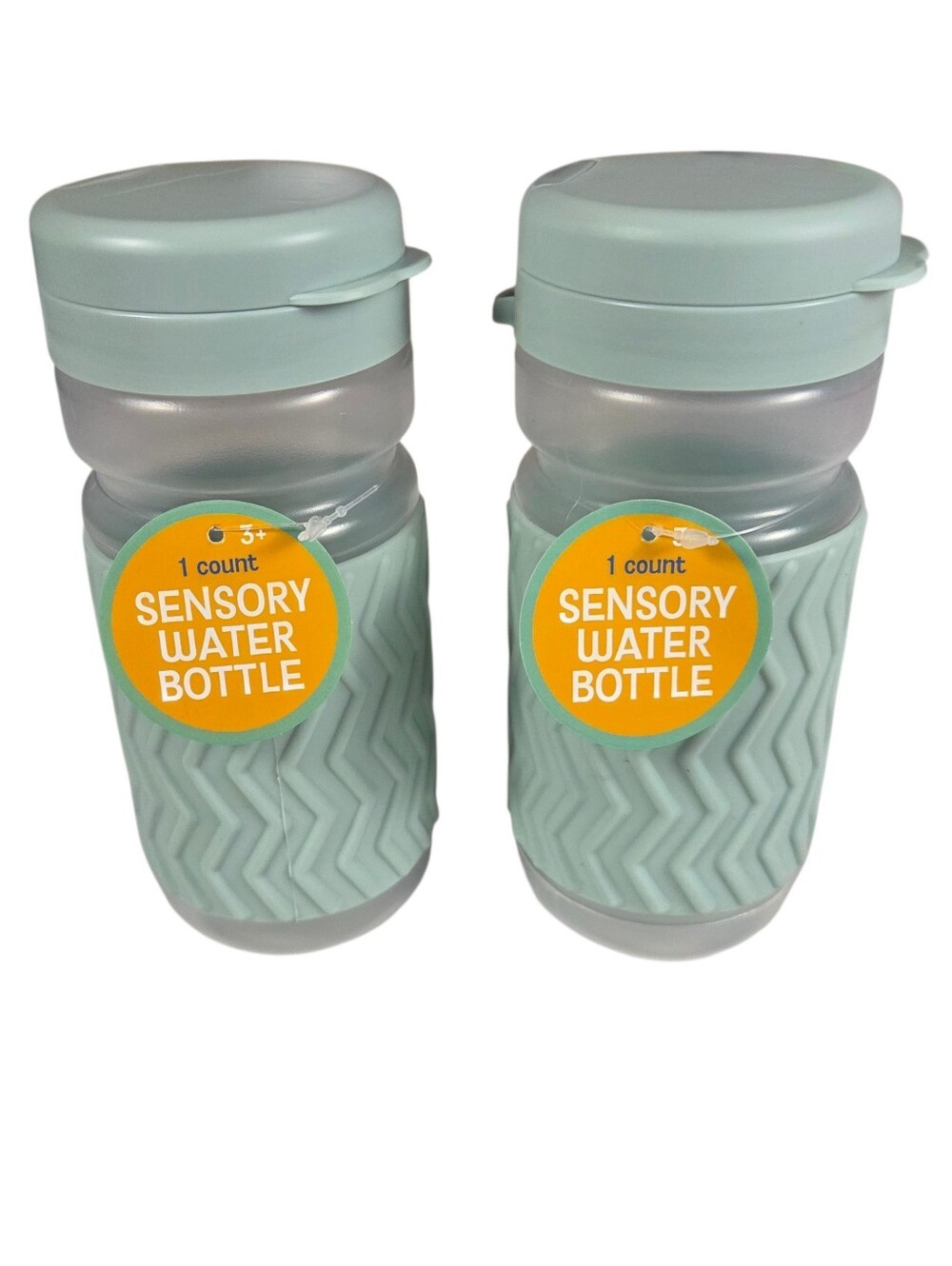 Sensory Water Bottles NEW Set Of 2 -Green -20.97 Fluid Ounces -Silicone Grip